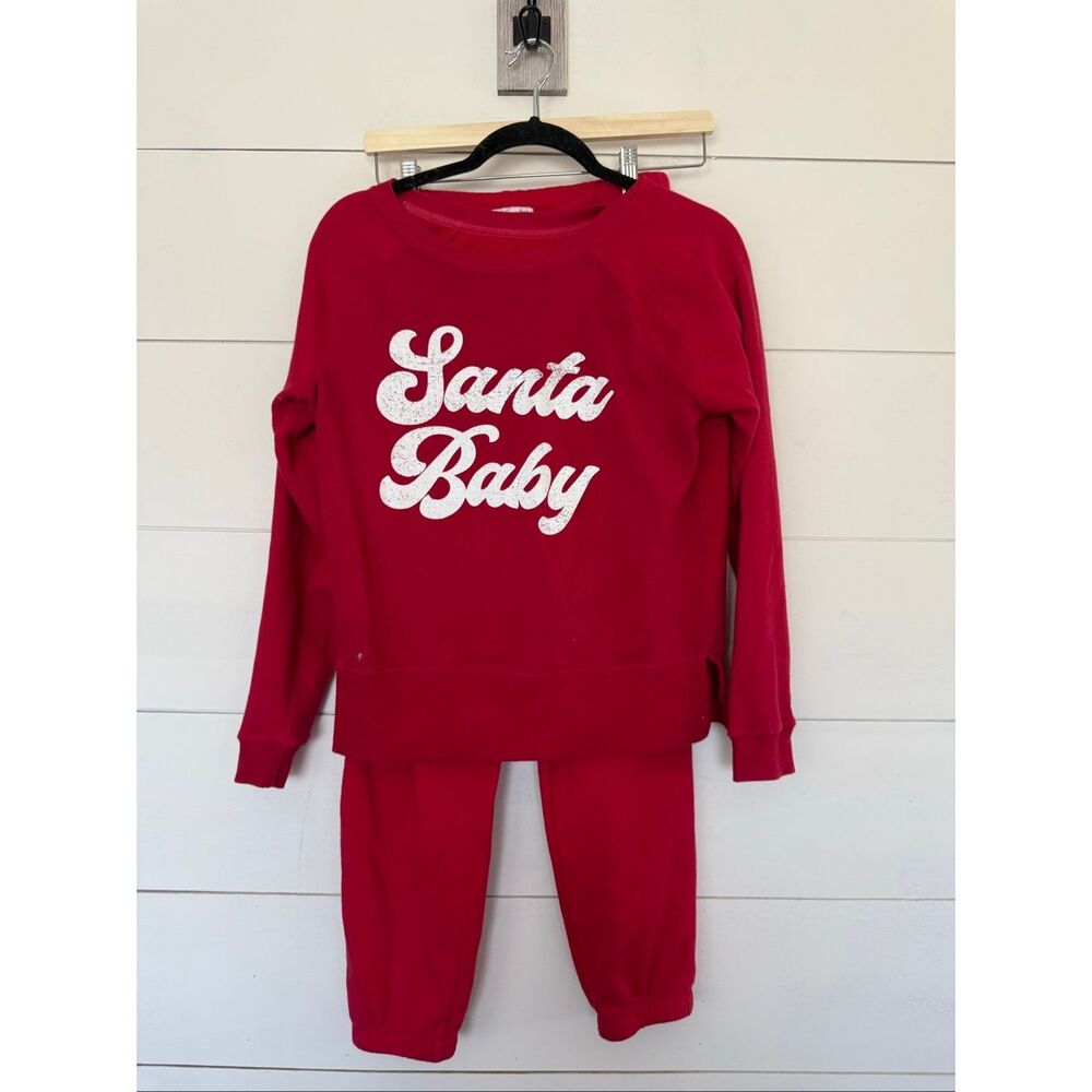 Grayson Threads Women’s Small Santa Baby 2 Piece Sweat Outfit Christmas Holidays
